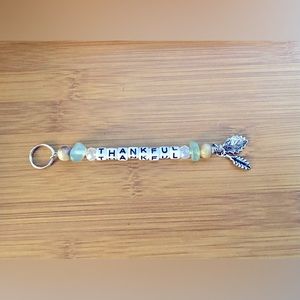 Thankful Beaded Keychain